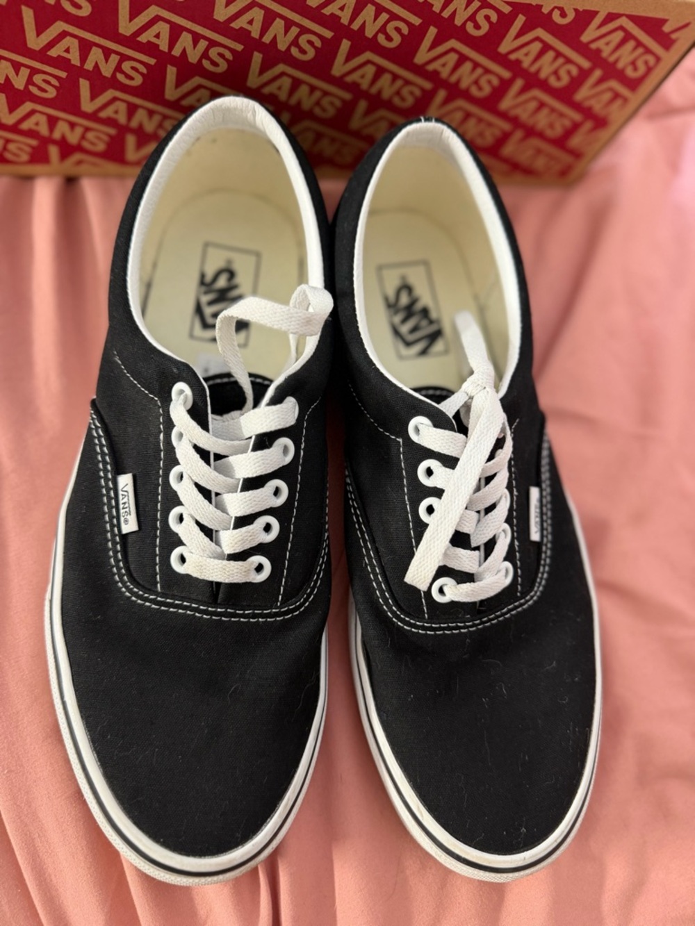 Vans Black & White Low-Top Canvas Sneakers